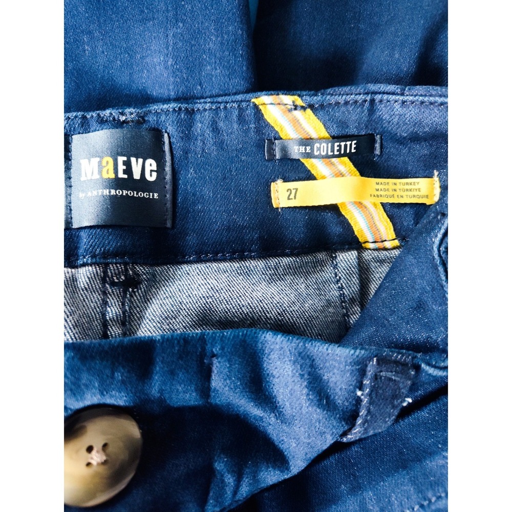 Maeve Wide Leg Crop Jeans in Dark Blue - Picture 7 of 9